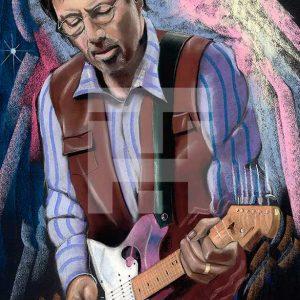 Herschell Turner Painting of Eric Clapton Playing Guitar