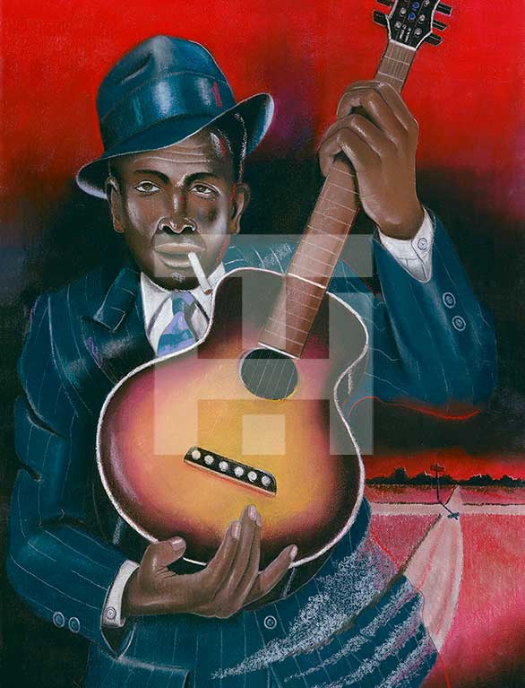 Herschell Turner Painting of Jazz Musician Robert Johnson