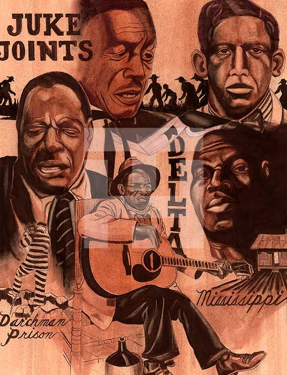 Herschell Turner Painting of Juke Joints Jazz